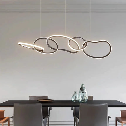 Suspension LED moderne en alliage pour salon et salle à manger, lumière blanche chaude et froide