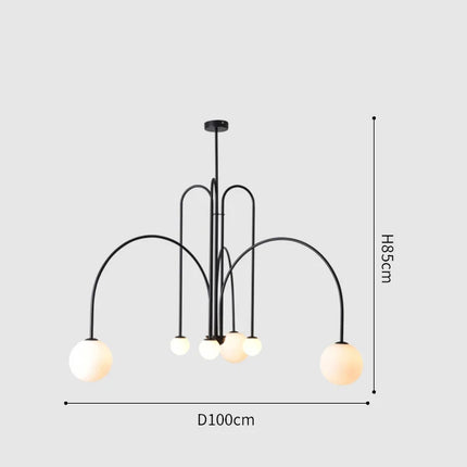 Suspension Comète LED Nordique en verre globe pour salon et salle à manger
