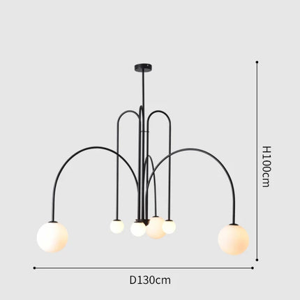 Suspension Comète LED Nordique en verre globe pour salon et salle à manger