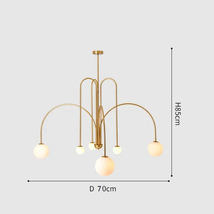 Suspension Comète LED Nordique en verre globe pour salon et salle à manger