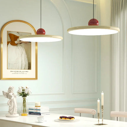 Suspension nordique en fer forgé beige macaron, lumière chaude 30 cm
