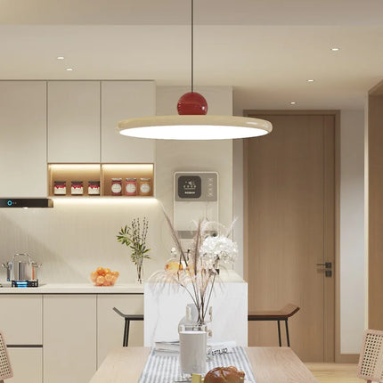 Suspension nordique en fer forgé beige macaron, lumière chaude 30 cm