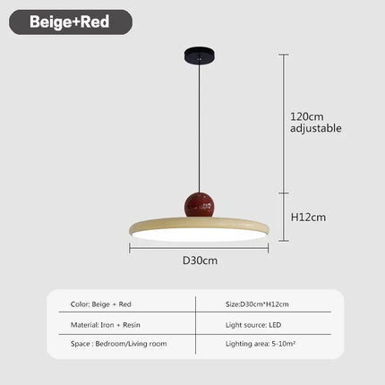 Suspension nordique en fer forgé beige macaron, lumière chaude 30 cm