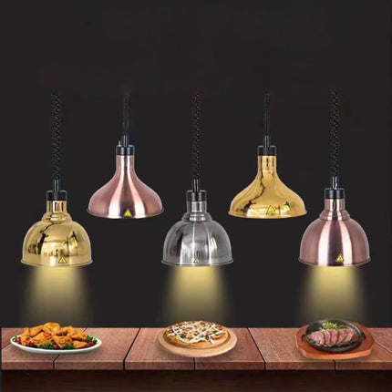 Suspension lampe chauffante télescopique en acier inoxydable pour buffet