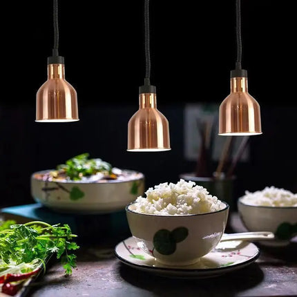 Suspension lampe chauffante télescopique en acier inoxydable pour buffet