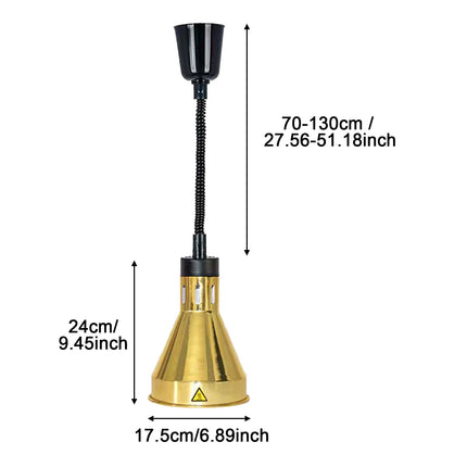 Suspension lampe chauffante télescopique en acier inoxydable pour buffet