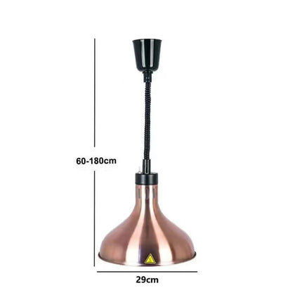 Suspension lampe chauffante télescopique en acier inoxydable pour buffet