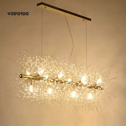 Suspension moderne cristal G9 pissenlit LED pour salon et boutique