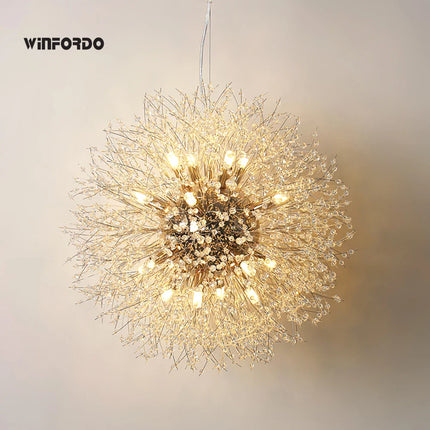 Suspension moderne cristal G9 pissenlit LED pour salon et boutique
