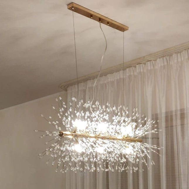 Suspension moderne cristal G9 pissenlit LED pour salon et boutique