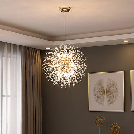 Suspension moderne cristal G9 pissenlit LED pour salon et boutique
