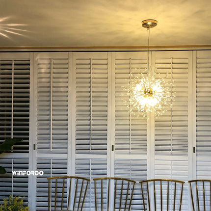Suspension moderne cristal G9 pissenlit LED pour salon et boutique