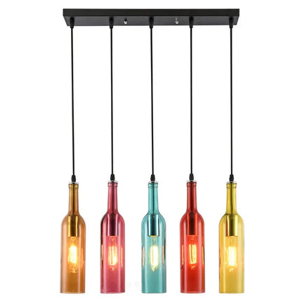 Suspension moderne en métal style bouteille de bière pour bar et café
