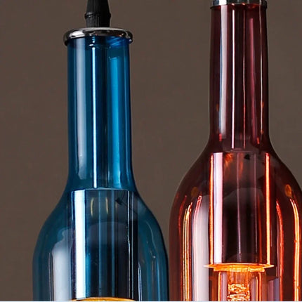 Suspension moderne en métal style bouteille de bière pour bar et café