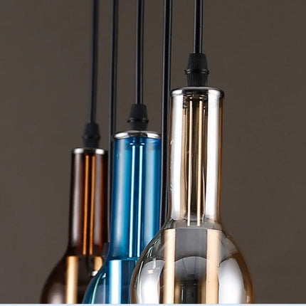 Suspension moderne en métal style bouteille de bière pour bar et café