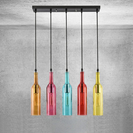 Suspension moderne en métal style bouteille de bière pour bar et café