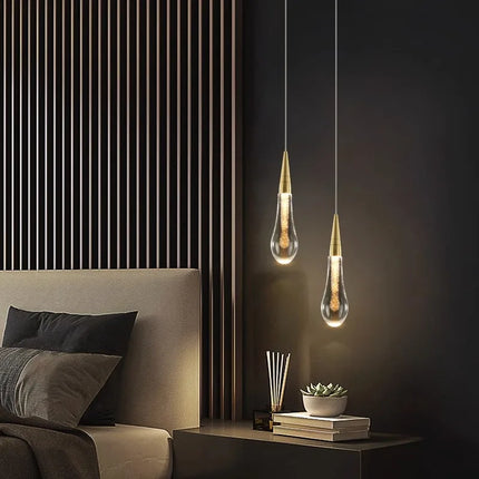 Suspension moderne en cristal à bulles avec lumière LED chaude pour intérieur