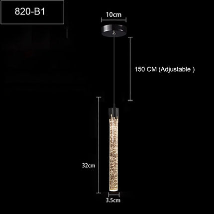 Suspension moderne en cristal à bulles avec lumière LED chaude pour intérieur