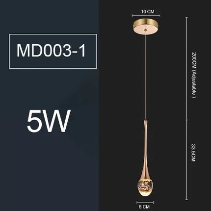 Suspension moderne en cristal à bulles avec lumière LED chaude pour intérieur