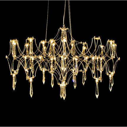 Suspension moderne en cristal pour salon et chambre, éclairage LED dimmable