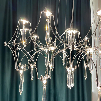 Suspension moderne en cristal pour salon et chambre, éclairage LED dimmable