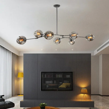 Suspension lustre verre moderne LED pour salon et cuisine LOFT