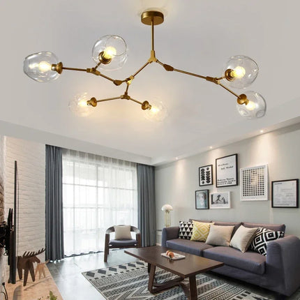 Suspension lustre verre moderne LED pour salon et cuisine LOFT