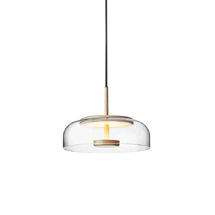 Suspension en verre et fer moderne pour salle à manger, éclairage cosy et minimaliste