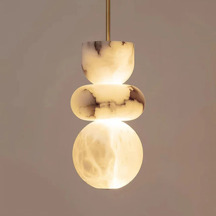 Suspension moderne en marbre espagnol et albâtre pour intérieur design