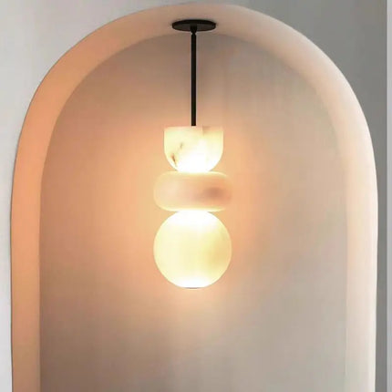 Suspension moderne en marbre espagnol et albâtre pour intérieur design