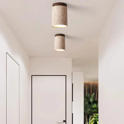 Suspension moderne en travertin pierre, luminaire d’intérieur chaleureux pour couloir et chambre
