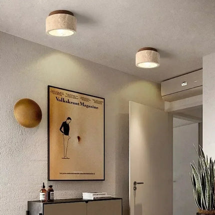 Suspension moderne en travertin pierre, luminaire d’intérieur chaleureux pour couloir et chambre