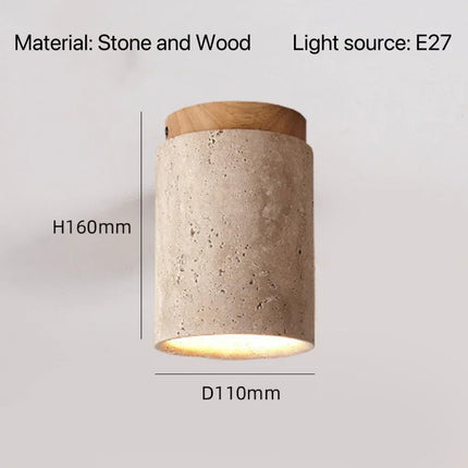 Suspension moderne en travertin pierre, luminaire d’intérieur chaleureux pour couloir et chambre