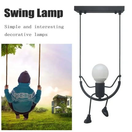 Suspension nordique araignée en fer, éclairage LED rétro pour chambre et café