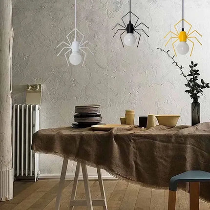 Suspension nordique araignée en fer, éclairage LED rétro pour chambre et café