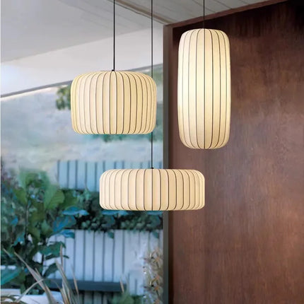 Suspension Injinda Wine-Sabi, Luminaire Nordique Japonais en Tissu, Ambiance Chaleureuse