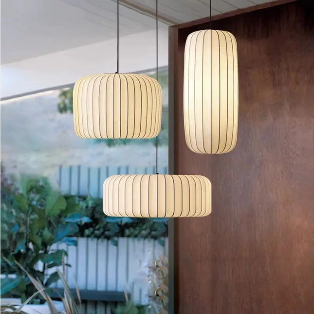 Suspension Injinda Wine-Sabi, Luminaire Nordique Japonais en Tissu, Ambiance Chaleureuse