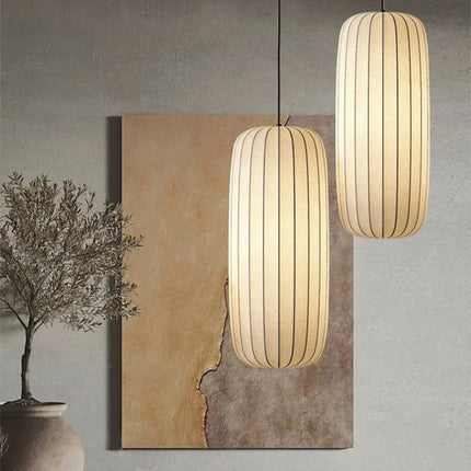 Suspension Injinda Wine-Sabi, Luminaire Nordique Japonais en Tissu, Ambiance Chaleureuse