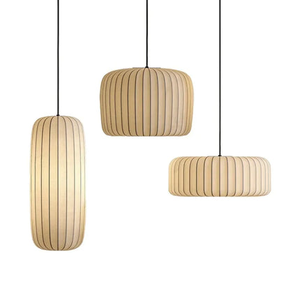 Suspension Injinda Wine-Sabi, Luminaire Nordique Japonais en Tissu, Ambiance Chaleureuse