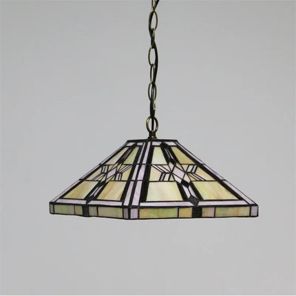 Suspension Tiffany Contemporain LED en Métal et Verre, Lumière Chaude