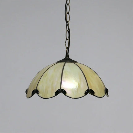 Suspension Tiffany Contemporain LED en Métal et Verre, Lumière Chaude