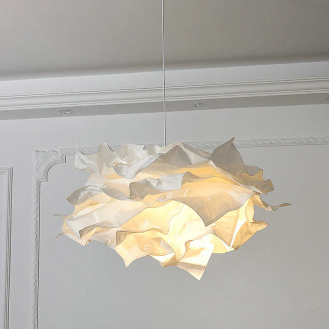 Suspension en papier blanc faite main pour restaurant E27, ambiance chaleureuse