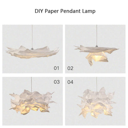 Suspension en papier blanc faite main pour restaurant E27, ambiance chaleureuse