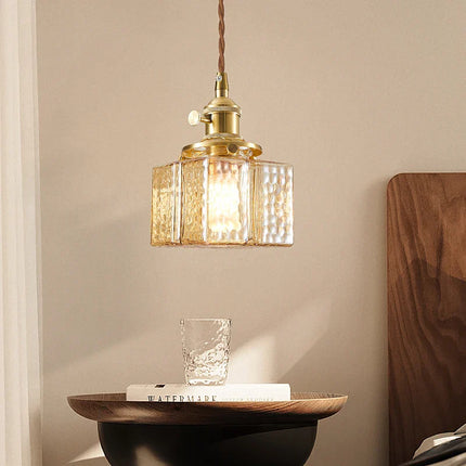 Suspension LED Vintage en Laiton et Verre pour Ambiance Chaleureuse