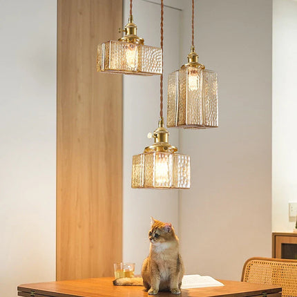 Suspension LED Vintage en Laiton et Verre pour Ambiance Chaleureuse