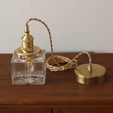 Suspension LED Vintage en Laiton et Verre pour Ambiance Chaleureuse