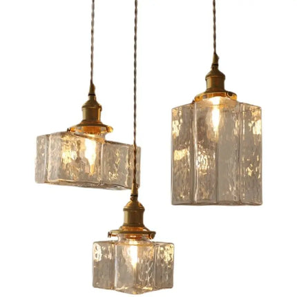 Suspension LED Vintage en Laiton et Verre pour Ambiance Chaleureuse