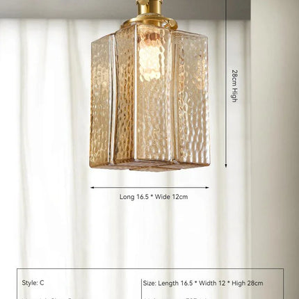 Suspension LED Vintage en Laiton et Verre pour Ambiance Chaleureuse