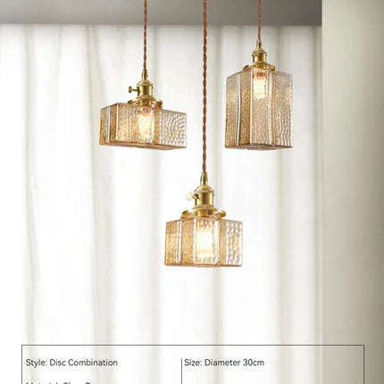 Suspension LED Vintage en Laiton et Verre pour Ambiance Chaleureuse