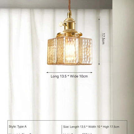 Suspension LED Vintage en Laiton et Verre pour Ambiance Chaleureuse